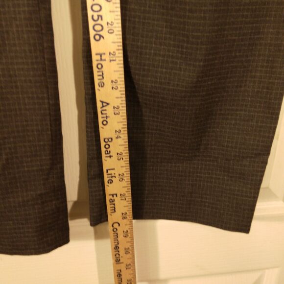 Banana Republic pants mens 33x30 gray wind slim fit flat front dress khaki check - Picture 5 of 9